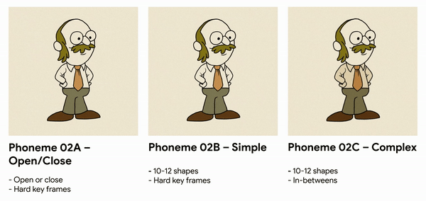 Three different levels of mouth motion detail when speaking